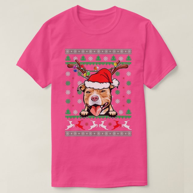 Pitbull Christmas Ugly Sweater Funny Pit Bull Love (Design Front)
