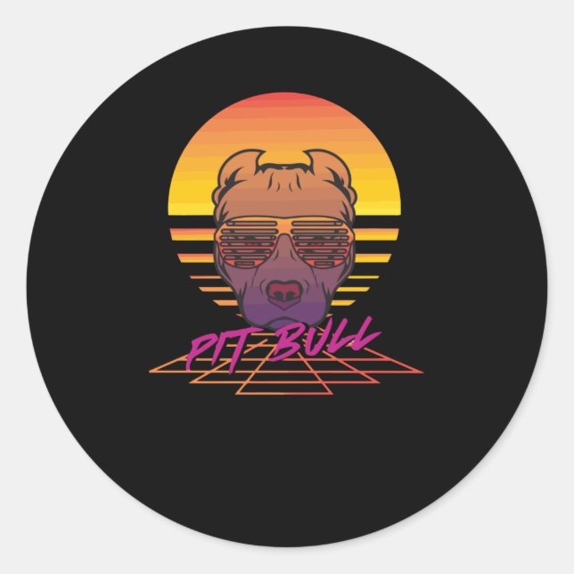 Pitbull Classic Round Sticker (Front)