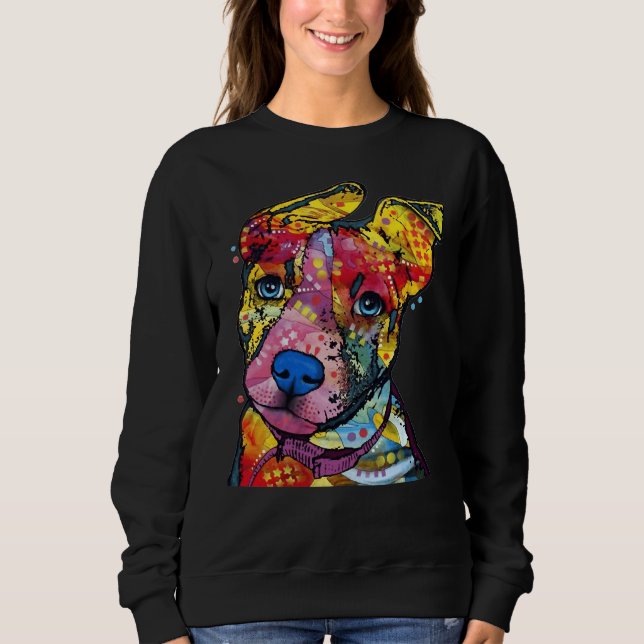 Pitbull Color Dog Lovers Sweatshirt (Front)