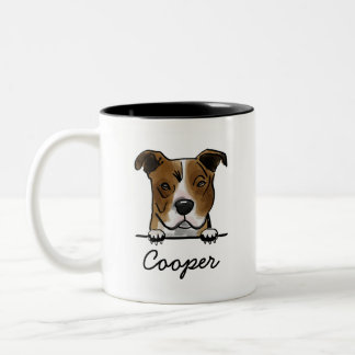 Pitbull Custom Name Two-Tone Coffee Mug