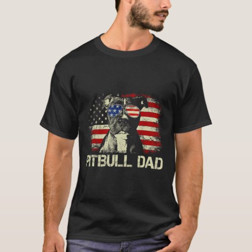 Pitbull Dad Ever Shirt American Flag 4th Of July G