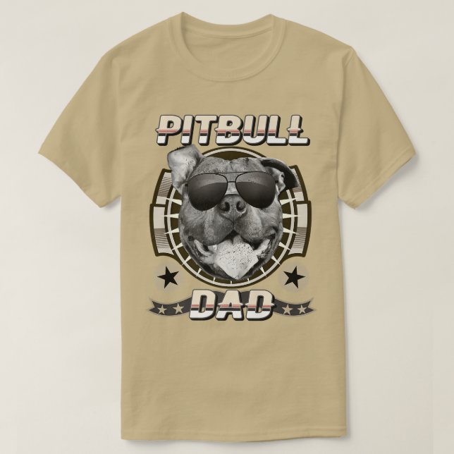 Pitbull Dad Proud Pit Bull Dog Father Retro Cool D T-Shirt (Design Front)