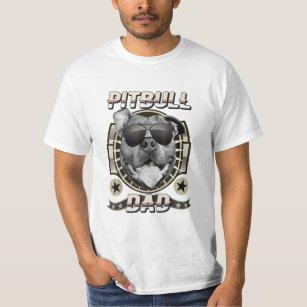 pitbull dad proud pit bull dog father retro cool  T-Shirt