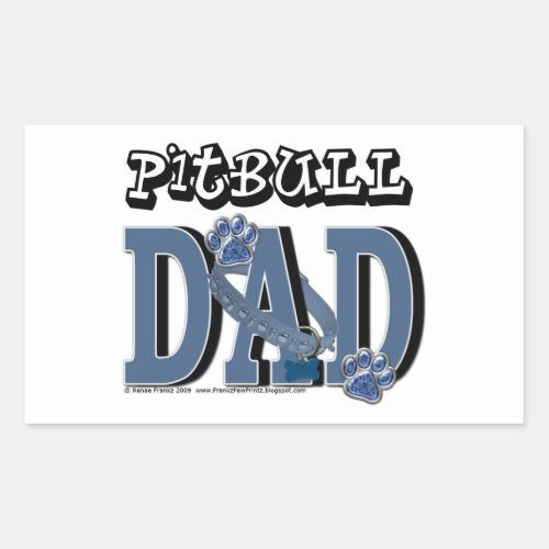 Pitbull DAD Rectangular Sticker