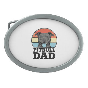 Pitbull Dad Vintage Dog Lover Shirt Design (2)_1 Belt Buckle