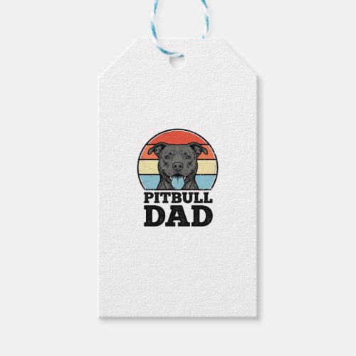 Pitbull Dad Vintage Dog Lover Shirt Design (2)_1 Gift Tags