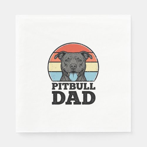 Pitbull Dad Vintage Dog Lover Shirt Design (2)_1 Napkins