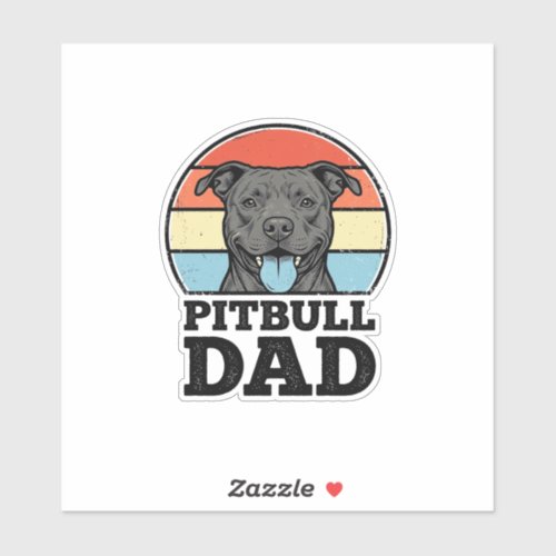 Pitbull Dad Vintage Dog Lover Shirt Design (2)_1 Sticker