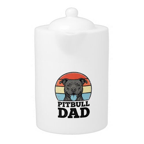 Pitbull Dad Vintage Dog Lover Shirt Design (2)_1 Teapot