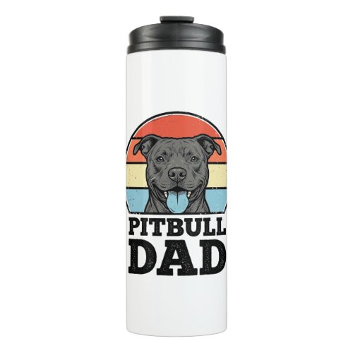 Pitbull Dad Vintage Dog Lover Shirt Design (2)_1 Thermal Tumbler