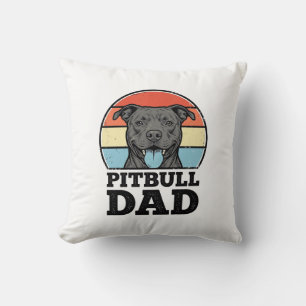 Pitbull Dad Vintage Dog Lover Shirt Design (2)_1 Throw Pillow
