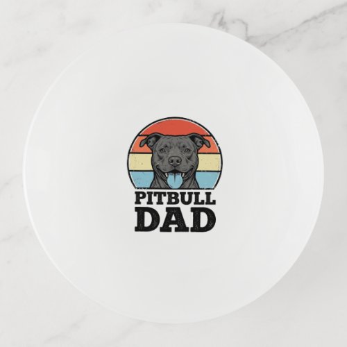 Pitbull Dad Vintage Dog Lover Shirt Design (2)_1 Trinket Tray