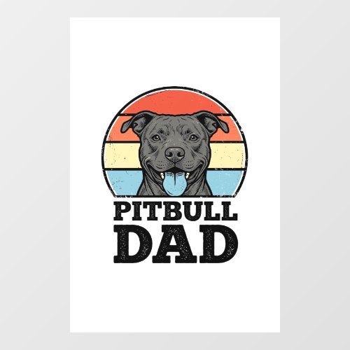 Pitbull Dad Vintage Dog Lover Shirt Design (2)_1 Window Cling
