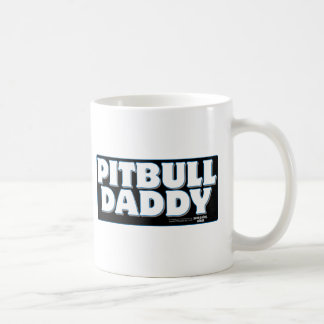 PITBULL DADDY Black Background Coffee Mug