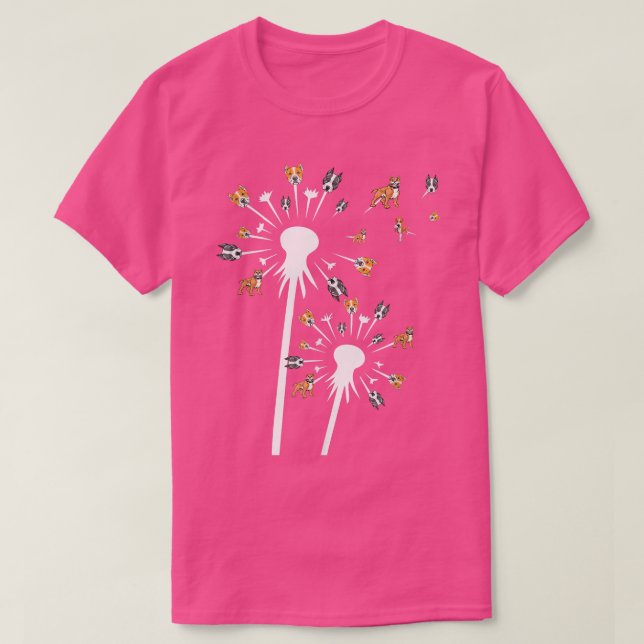 Pitbull Dandelion, Dog Mom For Women, Dog Grandma, T-Shirt (Design Front)