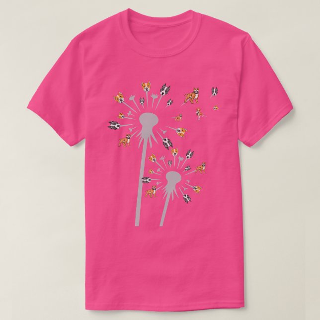 Pitbull Dandelion, Dog Mom For Women, Dog Grandma, T-Shirt (Design Front)