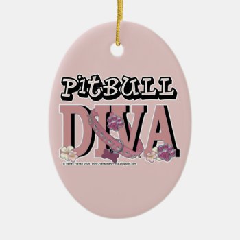 Pitbull Diva Ceramic Ornament by FrankzPawPrintz at Zazzle