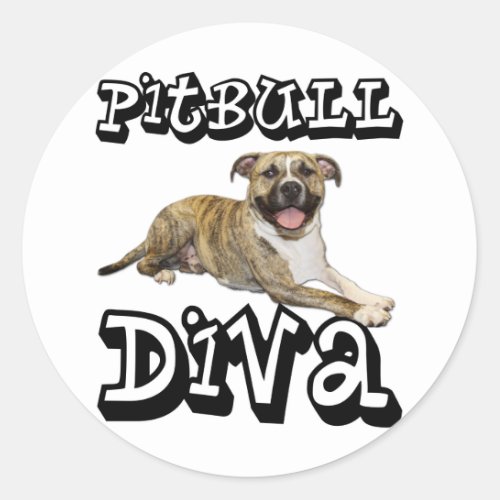 PitBull DIVA _ Tigger Classic Round Sticker
