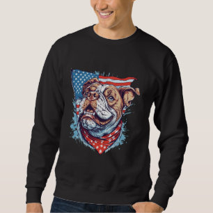 Pitbull Dog American Flag Sweatshirt