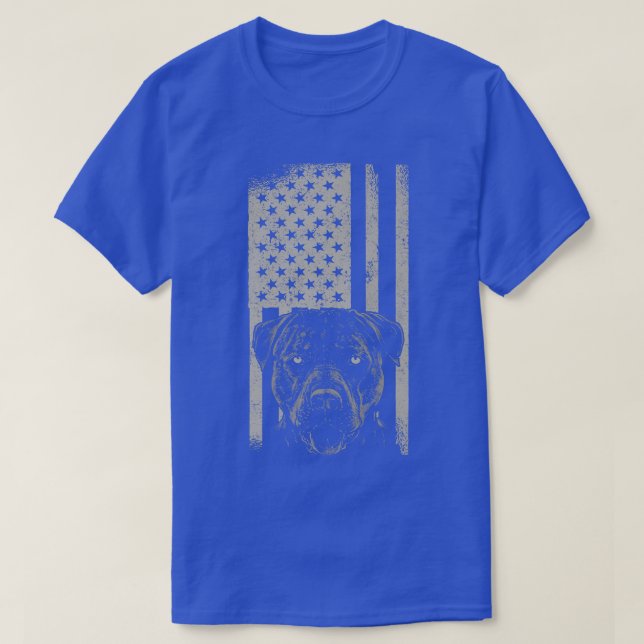 Pitbull Dog American Pit Bull USA Flag Premium T-S T-Shirt (Design Front)