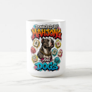Pitbull Dog and Mahjong Tiles Street Art Coffee Mug