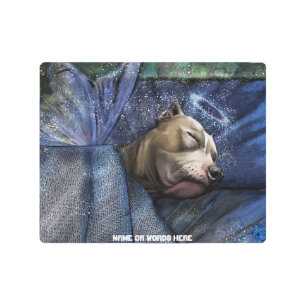 Pitbull Dog Angel Sympathy Loss Condolence  Metal Print