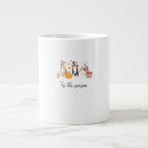Pitbull Dog Autumn Fall Thanksgiving Tis The Seaso Giant Coffee Mug
