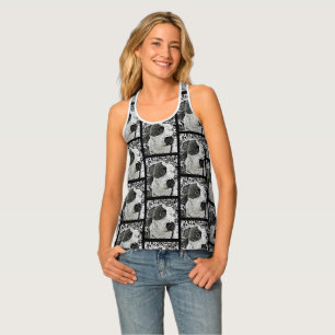 Pitbull dog black and white design pit bull tank top