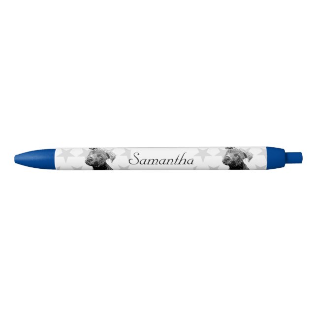 Pitbull dog Blue personalized pen (Front)