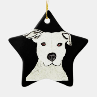 Pitbull dog breed ceramic ornament