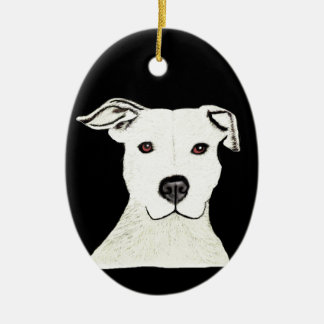 Pitbull dog breed ceramic ornament