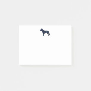 Pitbull Dog Breed Silhouette Black Watercolor Post-it Notes