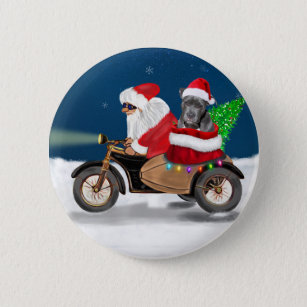 Pitbull Dog Christmas Santa Claus  Button
