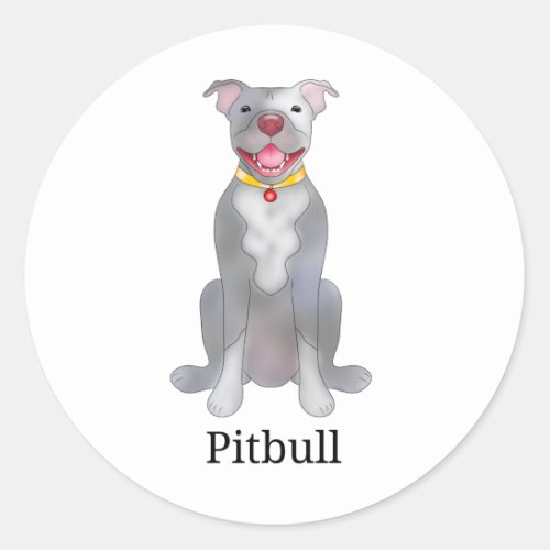 Pitbull Dog  Classic Round Sticker