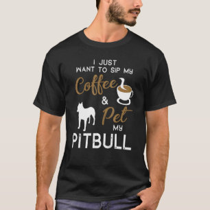 Pitbull Dog Coffee Owner Christmas Birthday T-Shirt