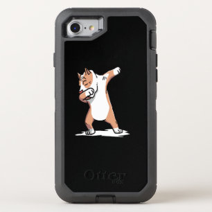 Pitbull dog dancing very happily OtterBox defender iPhone SE/8/7 case