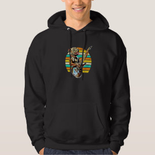 Pitbull Dog Electric Guitar Sunset Musician Guitar Hoodie