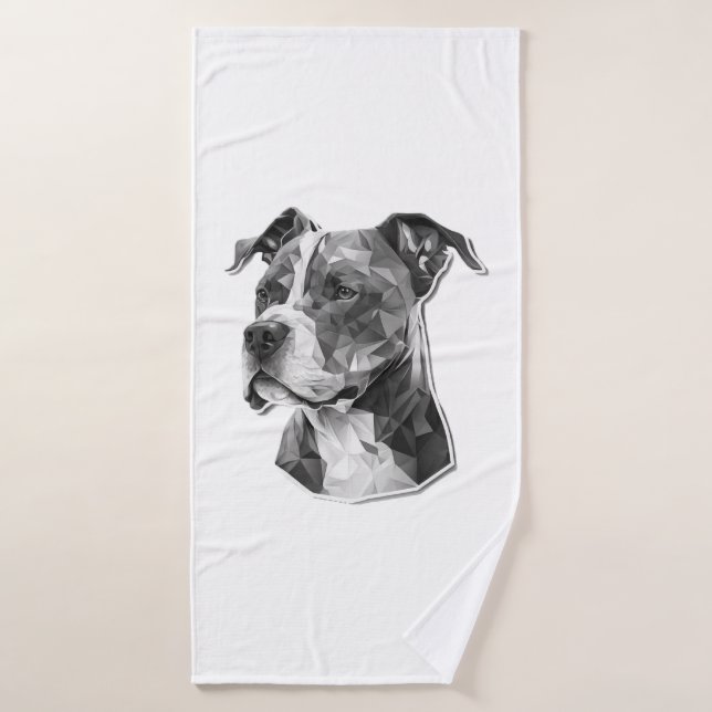 Pitbull dog face bath towel (Bath Towel)