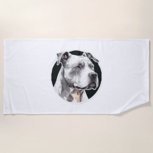 Pitbull dog face beach towel
