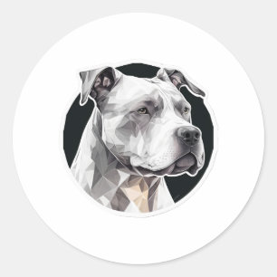 Pitbull dog face classic round sticker