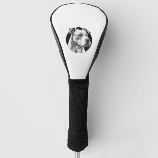 Pitbull dog face golf head cover