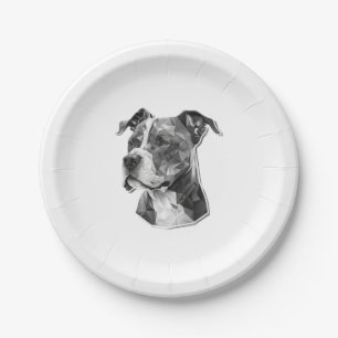 Pitbull dog face paper plates