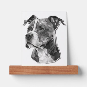 Pitbull dog face picture ledge