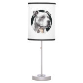 Pitbull dog face table lamp (Front)