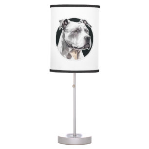 Pitbull dog face table lamp