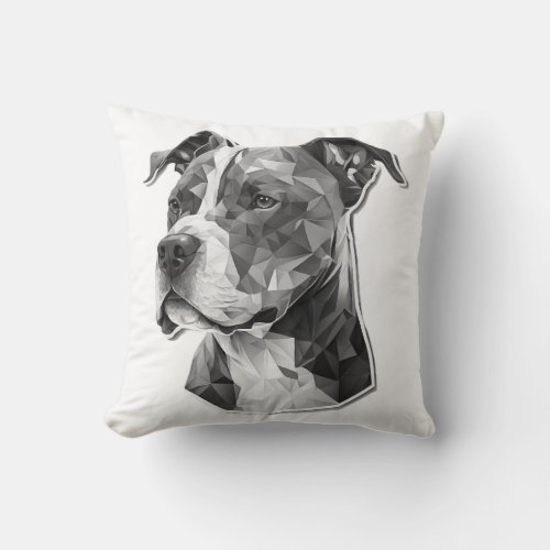 Pitbull dog face throw pillow