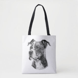Pitbull dog face tote bag