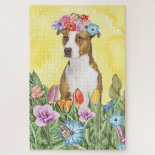 Pitbull art for PitBull terrier Lovers will love this beautiful painting of  this gentle breed Jigsaw Puzzle for Sale by switchbitch