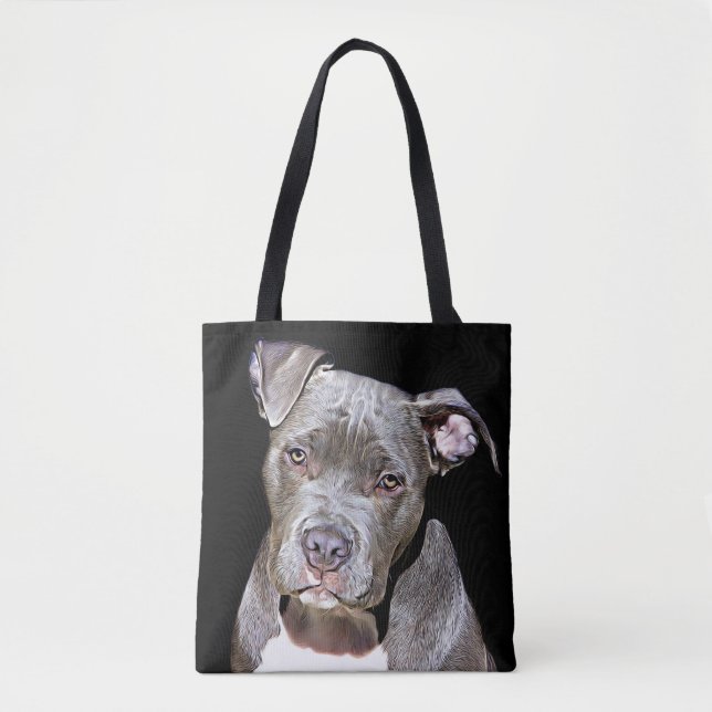 PITBULL DOG FUNNY TOTE BAG (Front)