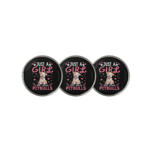Pitbull Dog Girls Women Just A Girl Who Loves Pitb Golf Ball Marker
